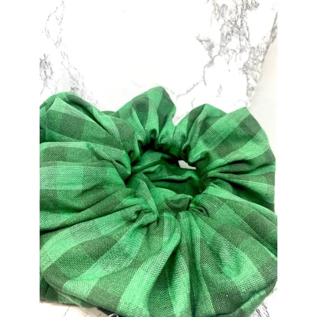 Green Plaid Christmas Scrunchie Enchanted Scrunch
