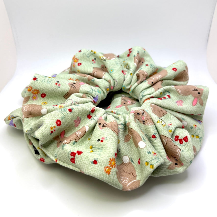 Green Bunnies Easter Scrunchie Enchanted Scrunch