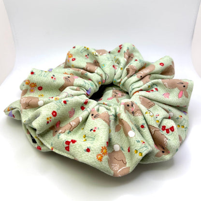 Green Bunnies Easter Scrunchie Enchanted Scrunch