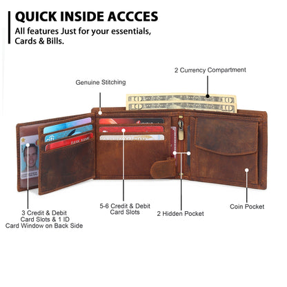 Buffalo Leather Men's Wallet - Hunter Classy Leather Bags
