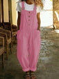 Women's Vintage High-Waist Straight-Leg Overalls – Sleeveless Suspender Jumpsuit FitiqueFit