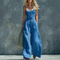 Women's Retro High-Waist Wide-Leg Jumpsuit – Vintage Button Closure Elegant FitiqueFit