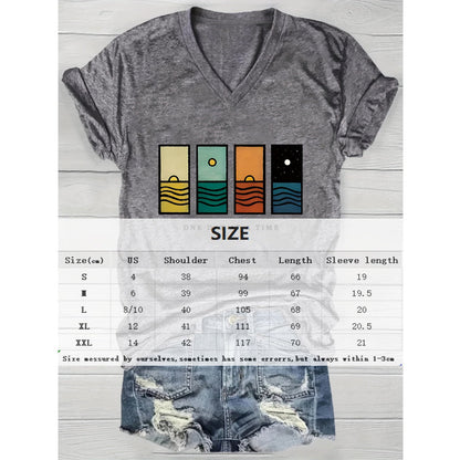 Geometric Mountain & Starry Night Graphic Tee FitiqueFit