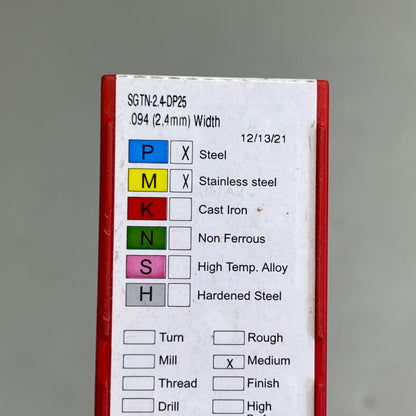 DORIAN TOOL Carbide Cutting Inserts Steel/Stainless Steel 2.4mm W SGTN-2.4-DP25 PayWut