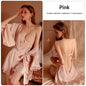 Womens Plus-Size Lace Ice Silk Underwire Camisole Bathrobe Set See size chart under “more details” The Fashion Celestial