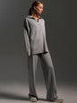 Women’s Fall Winter Two-Piece Set – Loose Collar Sweater Casual Outfit FitiqueFit