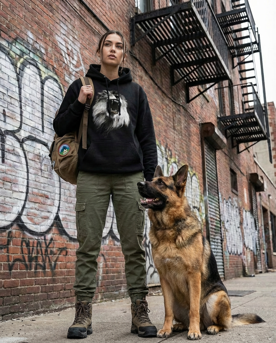 Fierce Lion, Moss Apparel Unisex Pullover Hoodie Moss Apparel