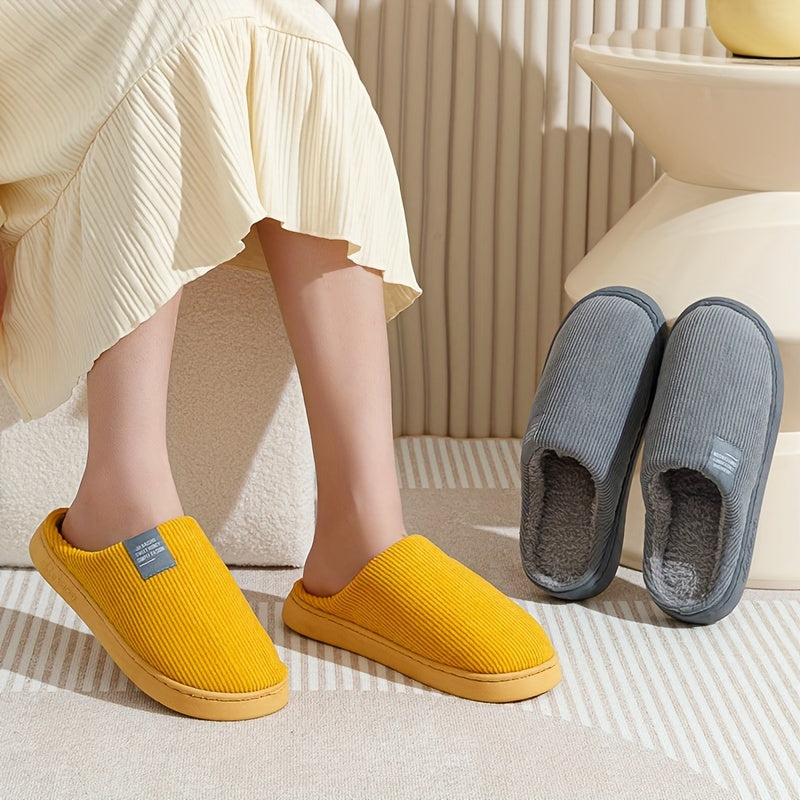Couple's Warm Slippers for Women, Household Use for Spring, Autumn, and Winter, Non-Slip Thick Sole Indoor Postpartum Plush Slippers for Winter, for Men, Women Shoes NovaCart