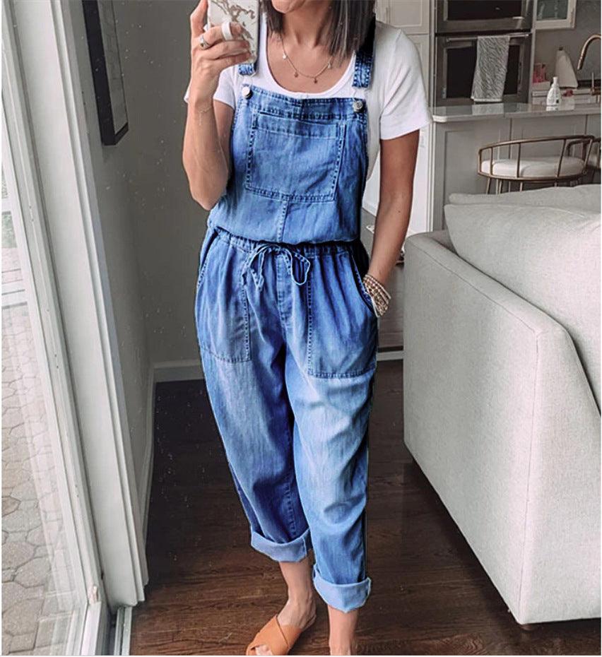 Cowgirl Drawstring Denim Overalls | Comfortable & Stylish for Every Cowgirl Country in My Heart