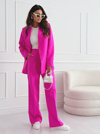 Women's Professional Blazer & Trousers Suit Set – Long Sleeve, Full Length FitiqueFit