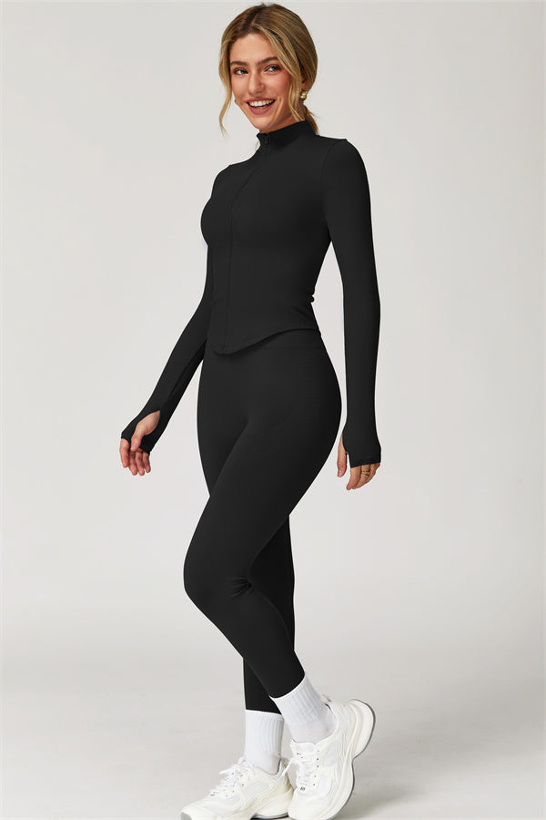 The Delight Jacket Sports Bra Leggings 3-Piece Set Fitglutes Activewear Gymwear Sportswear & Workout Clothes