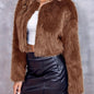 Elegant Faux Fur Cropped Jacket
