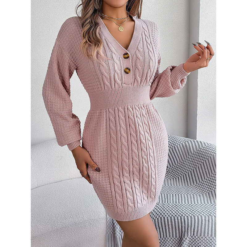 Women’s Cable Knit Sweater Dress FitiqueFit