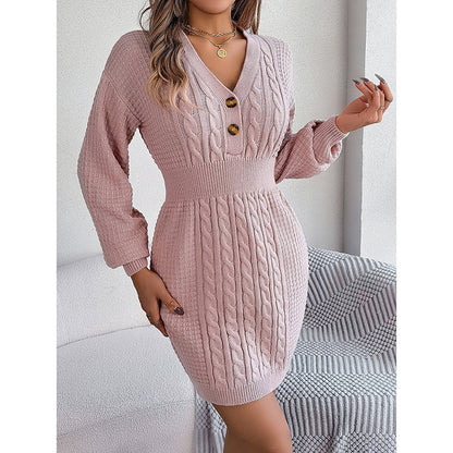 Women’s Cable Knit Sweater Dress FitiqueFit