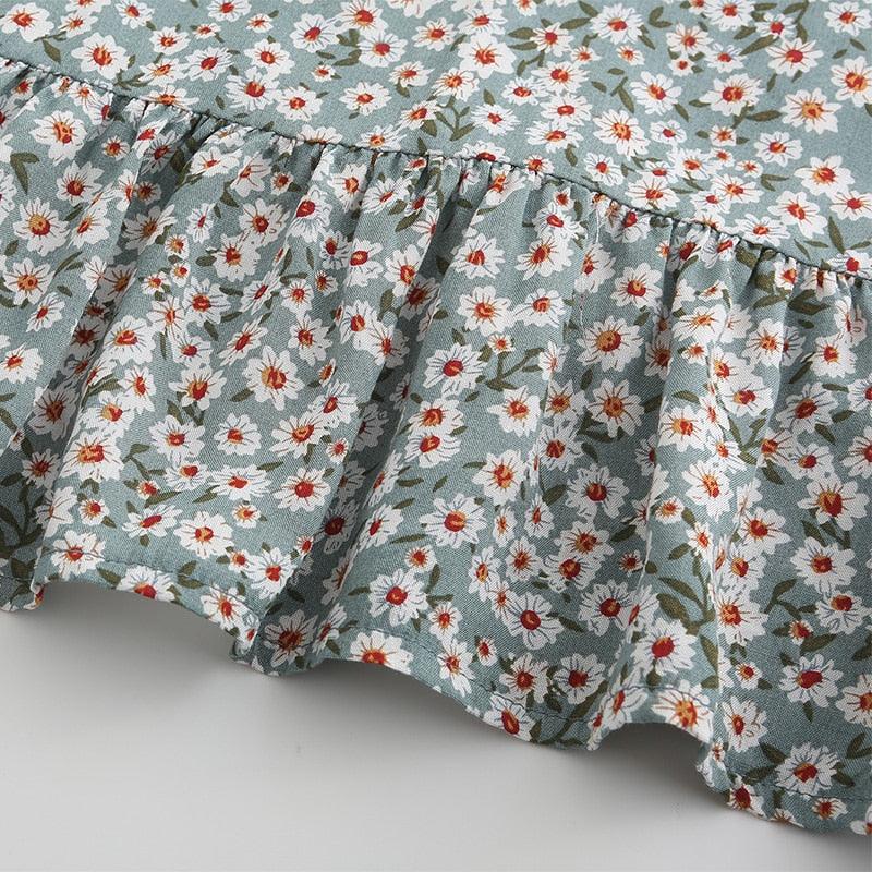 Floral Print Summer Dress Spaghetti Strap Mini Dress Ruffled Country in My Heart