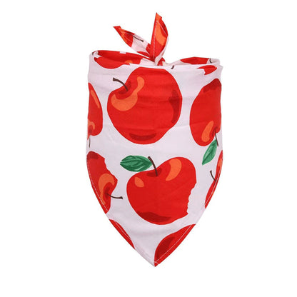 Pet Accessories Summer Pet Drool Towel Fruit Style Pet Scarf Pure Cotton Dog Triangle Scarf