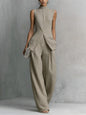 Women's Solid Color Sleeveless Top & Long Pants Two-Piece Set – 4 Colors XS–XXL FitiqueFit