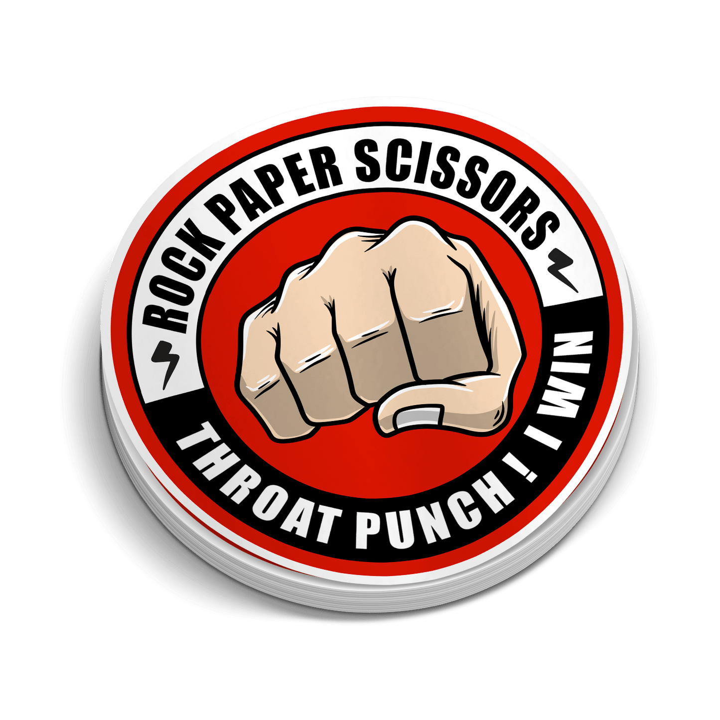 Throat Punch Hardhat Sticker Armed American Supply