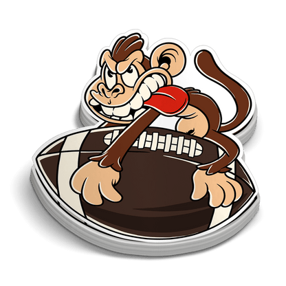 Monkey Football Hard Hat Decal Armed American Supply