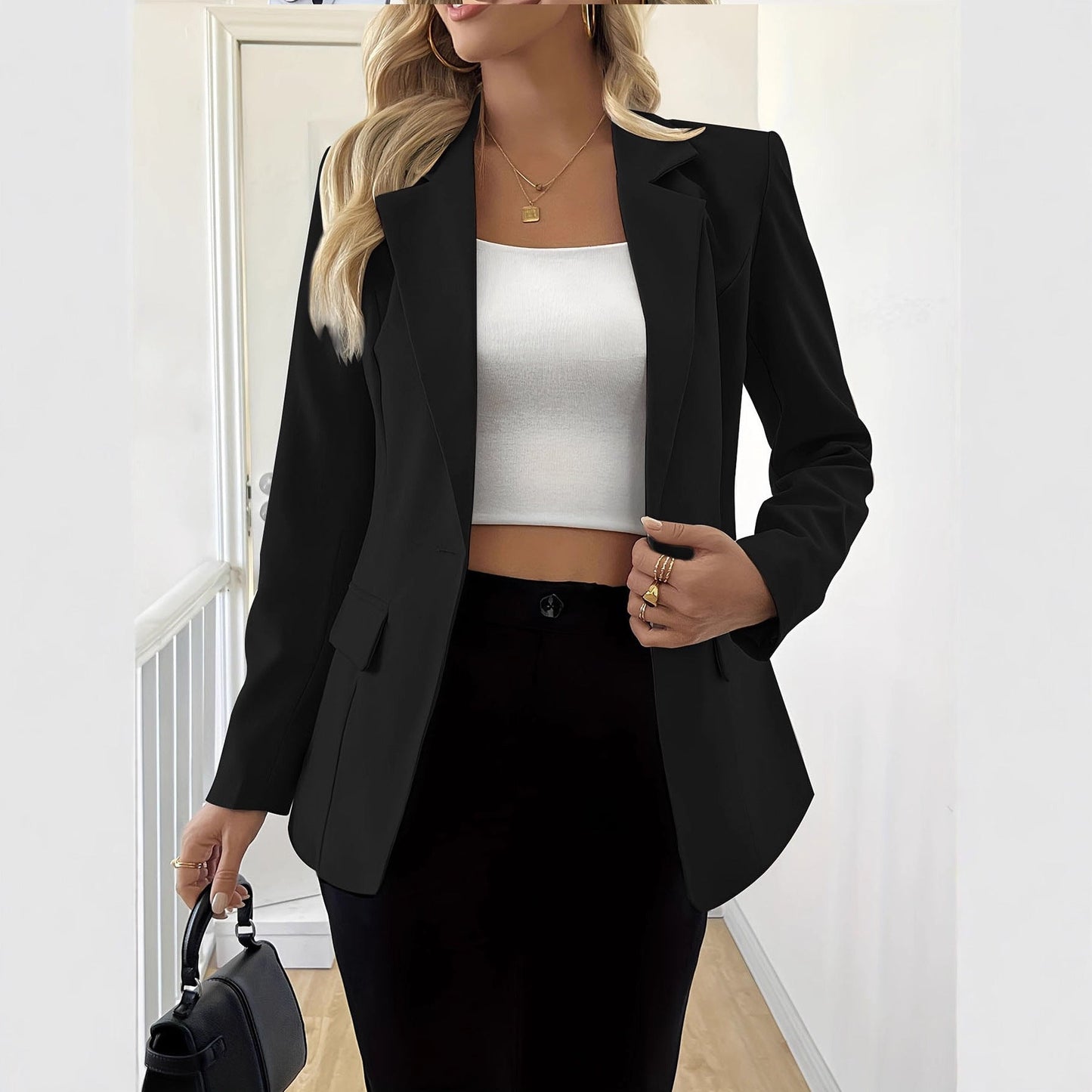 Long-Sleeve Single-Button Jacket – 4 Colors, S–3XL FitiqueFit