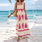 Women’s Wide-Strap Printed Maxi Dress FitiqueFit