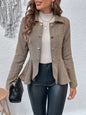 Women’s Plus-Size Solid Color Peplum Jacket – Casual Outerwear FitiqueFit