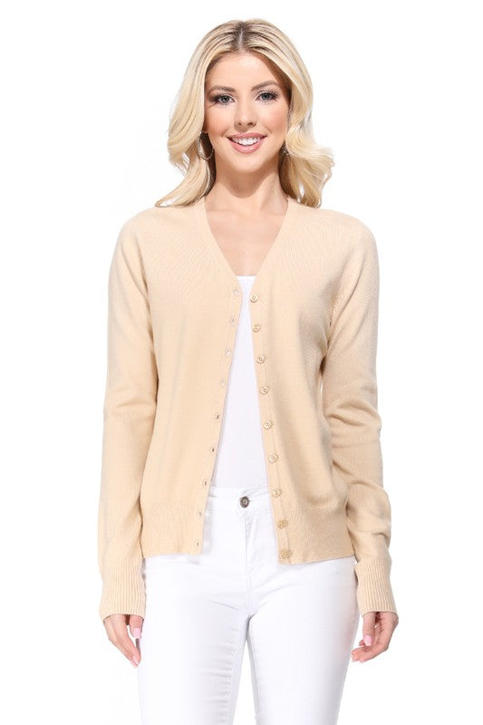 Women's V-Neck Button Down Knit Cardigan Sweater Shop Style & More | Fresh Looks, Everyday Deals & Free Shipping