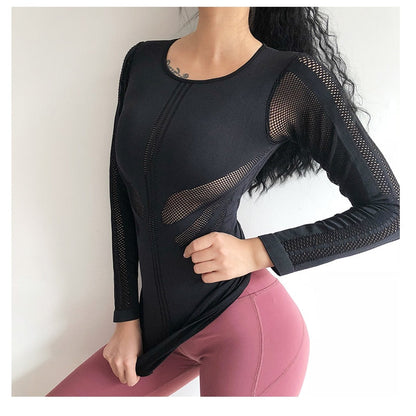 Sculpted Mesh Effect Yoga Shirt Country in My Heart