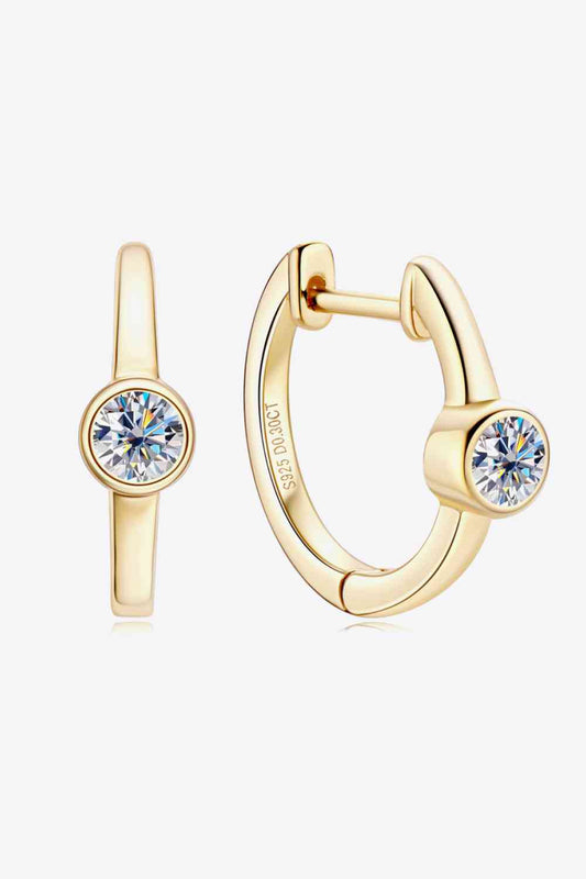 Elegant Jewel 18k Gold-Plated Inlaid Moissanite Huggie Earrings – Minimalist Design See size chart under “more details” The Fashion Celestial