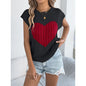 Women’s Heart Color Block Knit Top – Casual Sleeveless Valentine Tank FitiqueFit