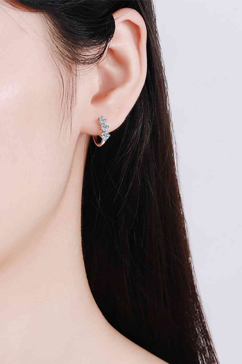 Sterling Silver Moissanite Huggie Earrings – Dazzling 0.72 Ct Sparkle See size chart under “more details” The Fashion Celestial