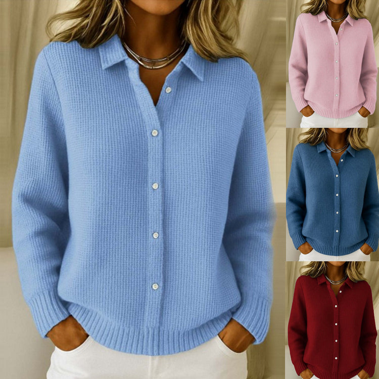Casual Fashion Button Knitted Lapel Sweater For Women Long Sleeve Knitted Sweaters Tops Winter Jumper See size chart under “more details” The Fashion Celestial