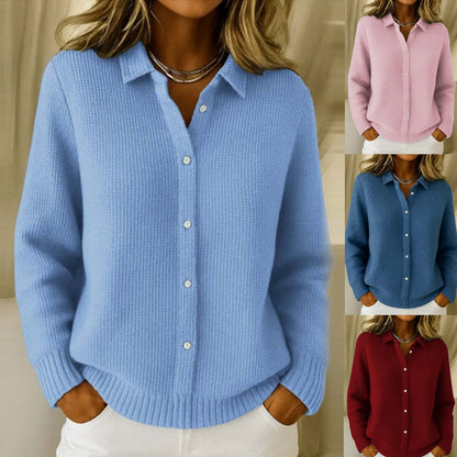 Casual Fashion Button Knitted Lapel Sweater For Women Long Sleeve Knitted Sweaters Tops Winter Jumper See size chart under “more details” The Fashion Celestial