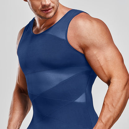 SCARBORO Men's Compression Shirt for Body Shaper Slimming Vest Tight Tummy Underwear Tank Top NovaCart