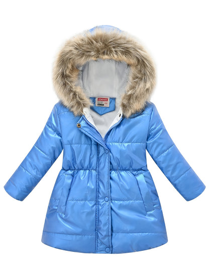 New Winter Collection for Older Kids: Unisex Mid-Length Glossy Thickened Hooded Jacket NovaCart