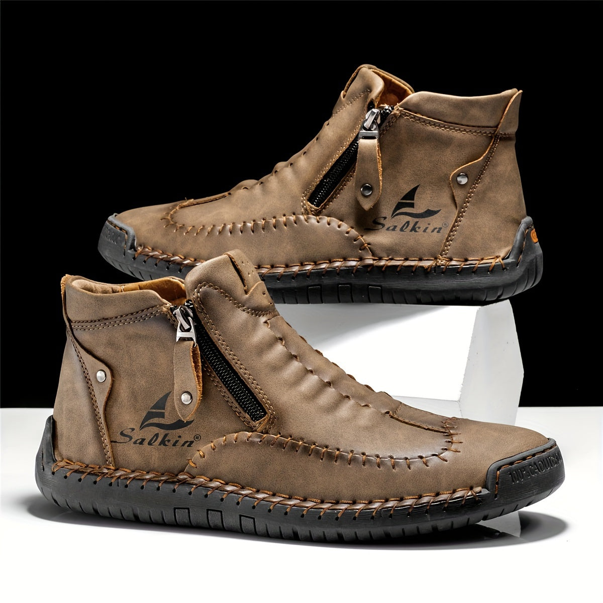 FLYLAND Fashion Vintage Chukka Boots Driving Walking Shoes Business Casual Ankle Boots Daily Work Office Shoes NovaCart