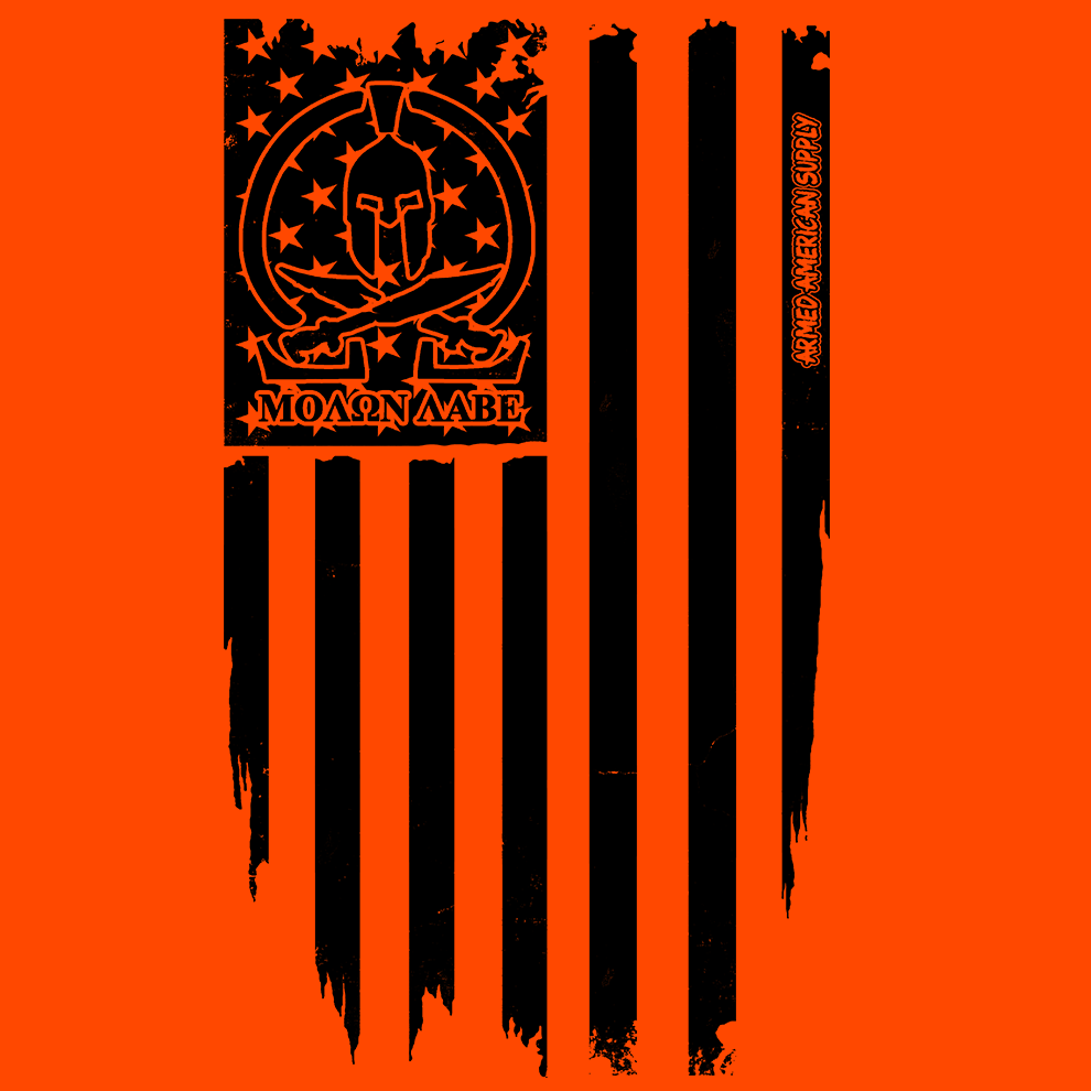 Molon Labe Ghost Flag - Long Sleeve Hi-Vis T-Shirt Armed American Supply