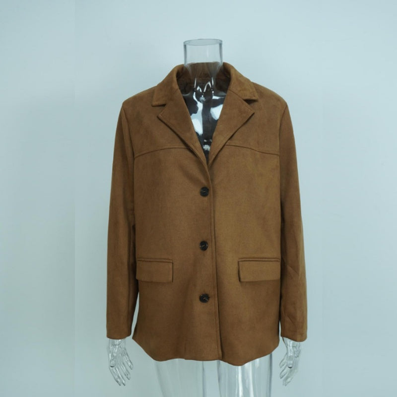 Plus Size Women's Solid Color Blazer Jacket FitiqueFit