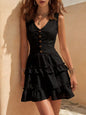 Women's Sleeveless Linen Button-Up Midi Dress FitiqueFit