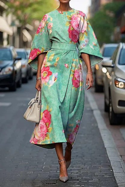 Female Creative Casual Printing Elegant Dress Grayceful LLC