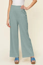 Double Take Full Size Texture Smocked Waist Wide Leg Pants New Era Fashion LLc