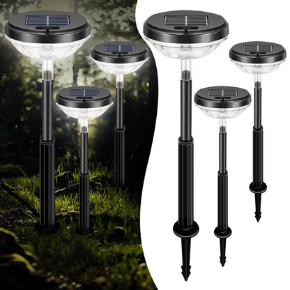 Transform Your Outdoor Space with Rirool's 6 Pack Dual Mode Waterproof Solar Pathway Lights - Illuminate Your Walkway, Garden, and Patio in Stunning White & Multi-Color!