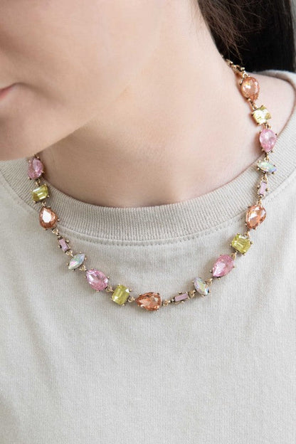 Iridescent Flare Necklace | Pink Lemonade Shop Style & More | Fresh Looks, Everyday Deals & Free Shipping