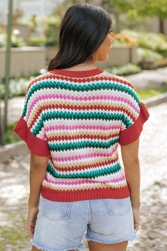 Molly Sleeve Colorful Textured Sweater Shop Style & More | Fresh Looks, Everyday Deals & Free Shipping