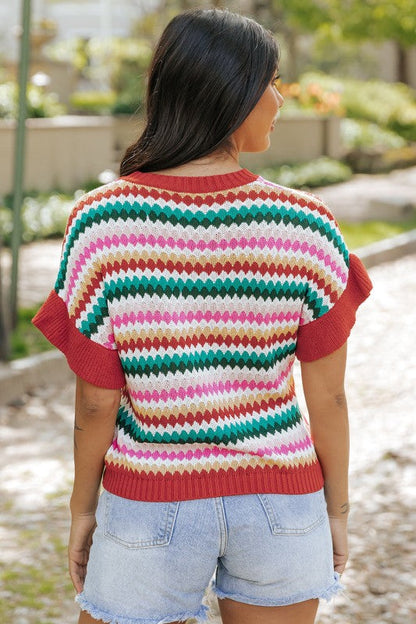 Molly Sleeve Colorful Textured Sweater Shop Style & More | Fresh Looks, Everyday Deals & Free Shipping
