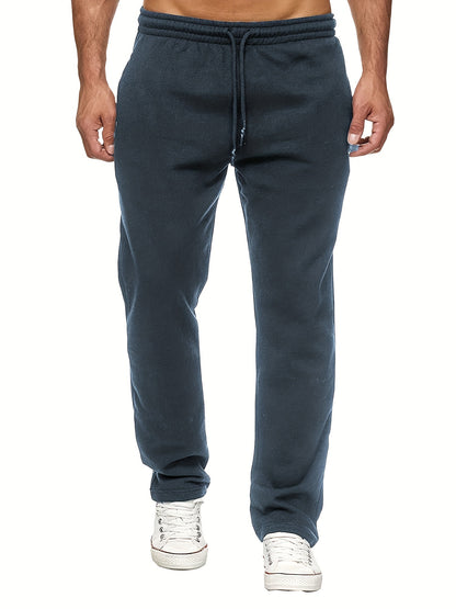 Men'S Fashion Casual Solid Color Fleece-Lined Joggers NovaCart