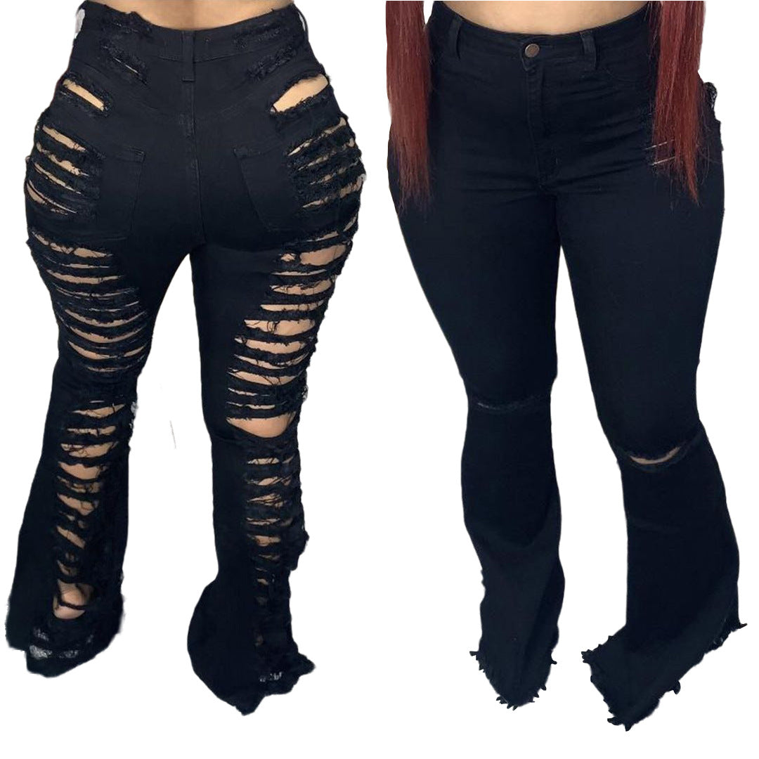 Fashion Trendy Unique Jeans Stretch Plus Size Bell-bottom Pants See size chart under “more details” The Fashion Celestial