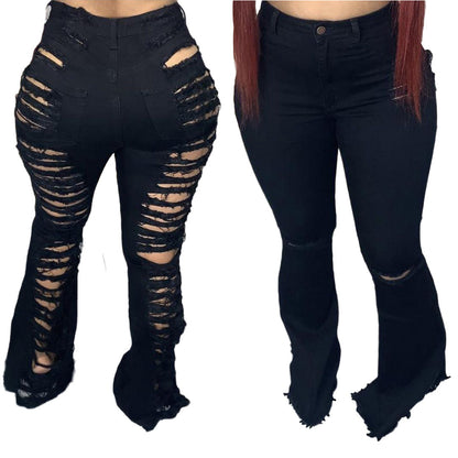Fashion Trendy Unique Jeans Stretch Plus Size Bell-bottom Pants See size chart under “more details” The Fashion Celestial