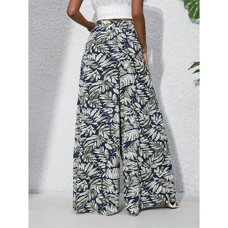 Women’s Printed High‑Waist Wide‑Leg Palazzo Pants FitiqueFit