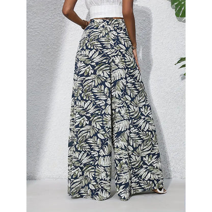 Women’s Printed High‑Waist Wide‑Leg Palazzo Pants FitiqueFit
